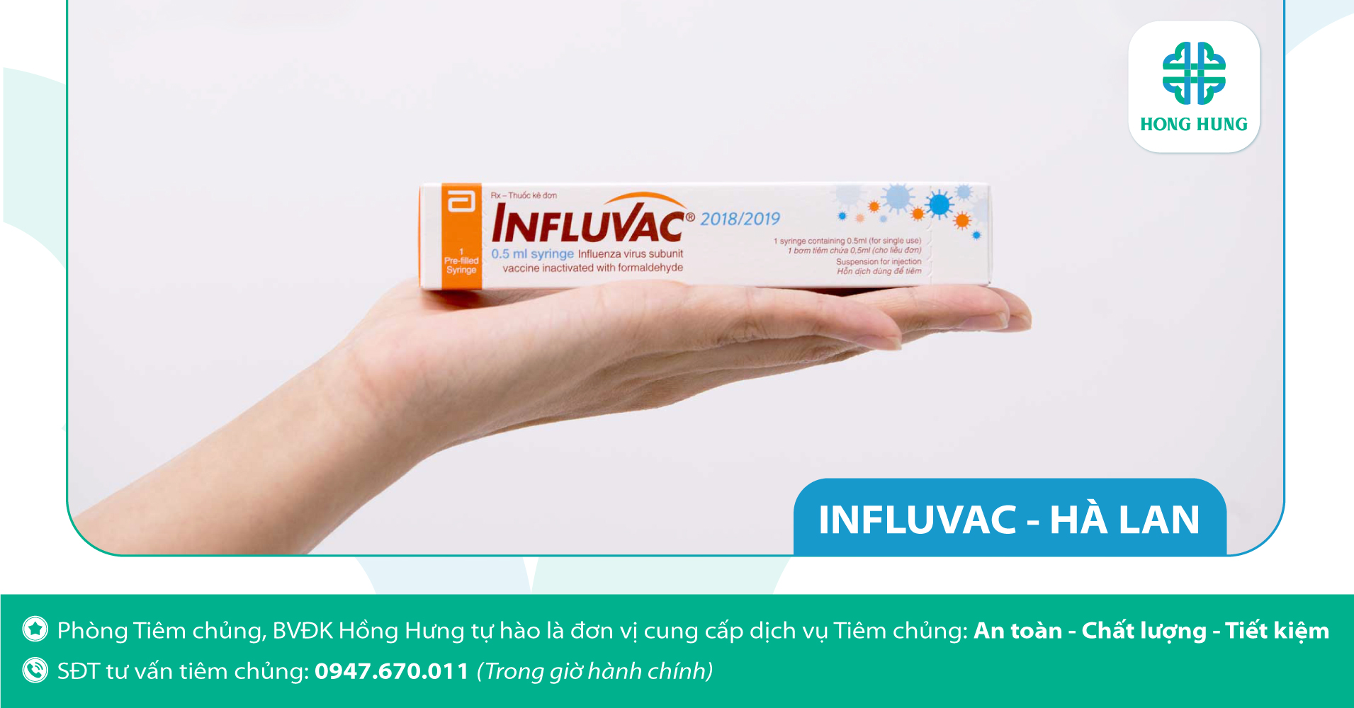 1. Vắc-xin chích ngừa cúm, vắc-xin INFLUVAC 0.5ml (Hà Lan)