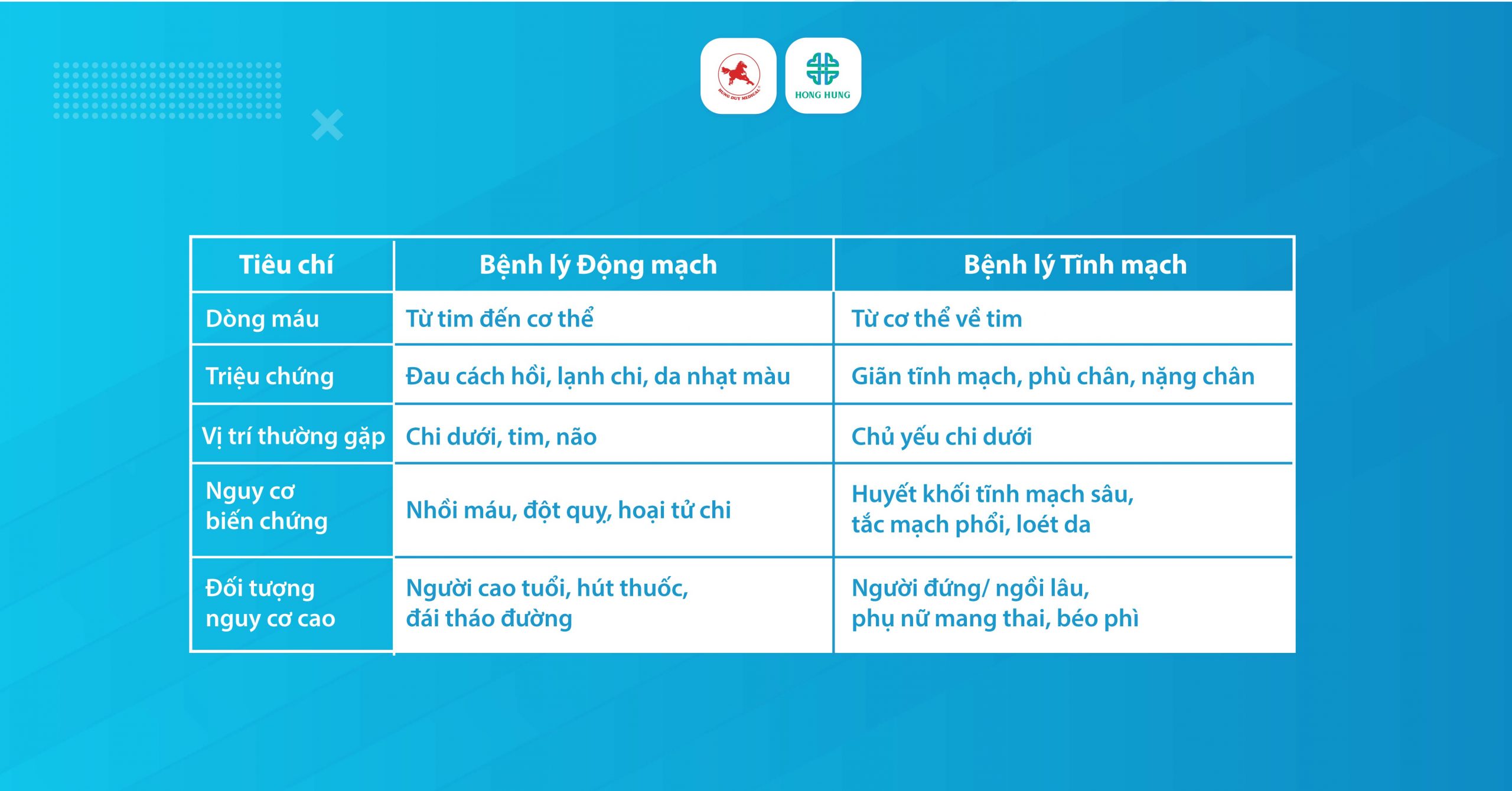 phan biet benh ly dong mach va tinh mach